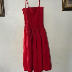 Madewell Vibrant Red Midi Dress